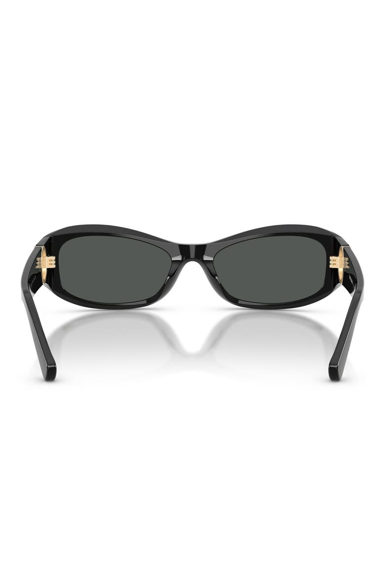 55mm Rectangular Sunglasses, Alternate, color, BLACK / DARK GREY