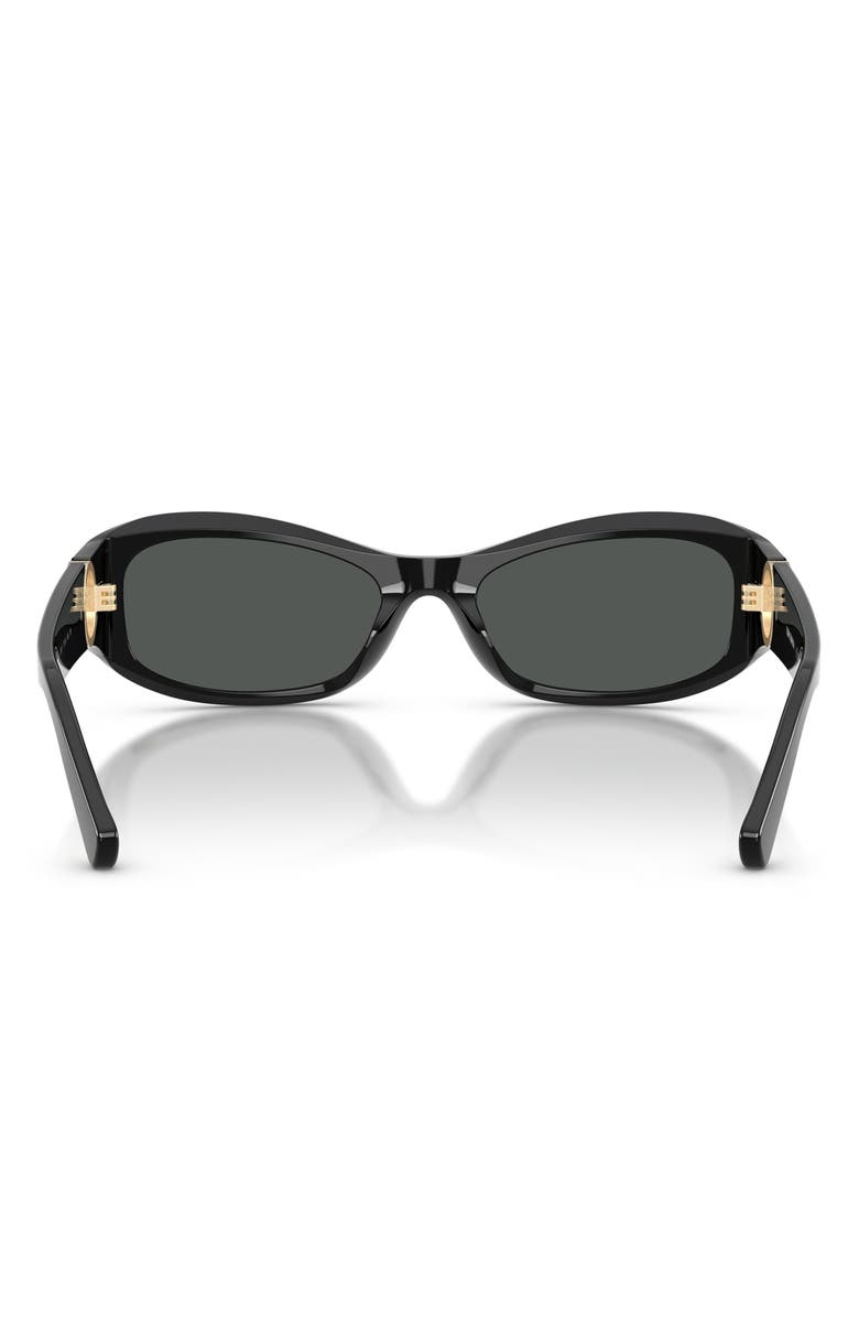 Tory Burch 55mm Rectangular Sunglasses, Alternate, color, Black / Dark Grey