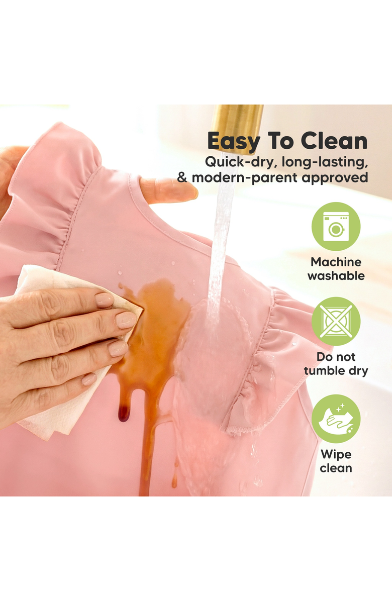 KeaBabies Fae Waterproof Bibs, Alternate, color, Frills, Terracotta