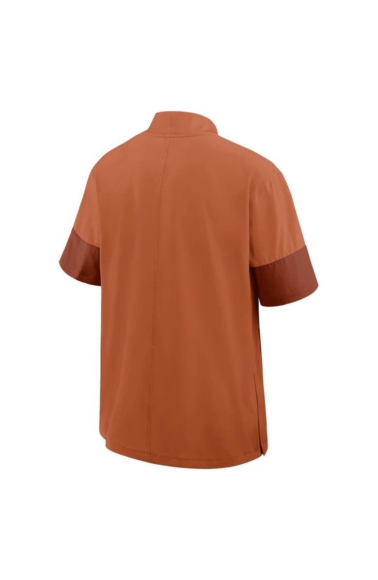 Nike Men's Nike Burnt Orange Texas Longhorns 2025 Sideline Short Sleeve Quarter-Zip Coach Jacket, Alternate, color, Burnt Orange