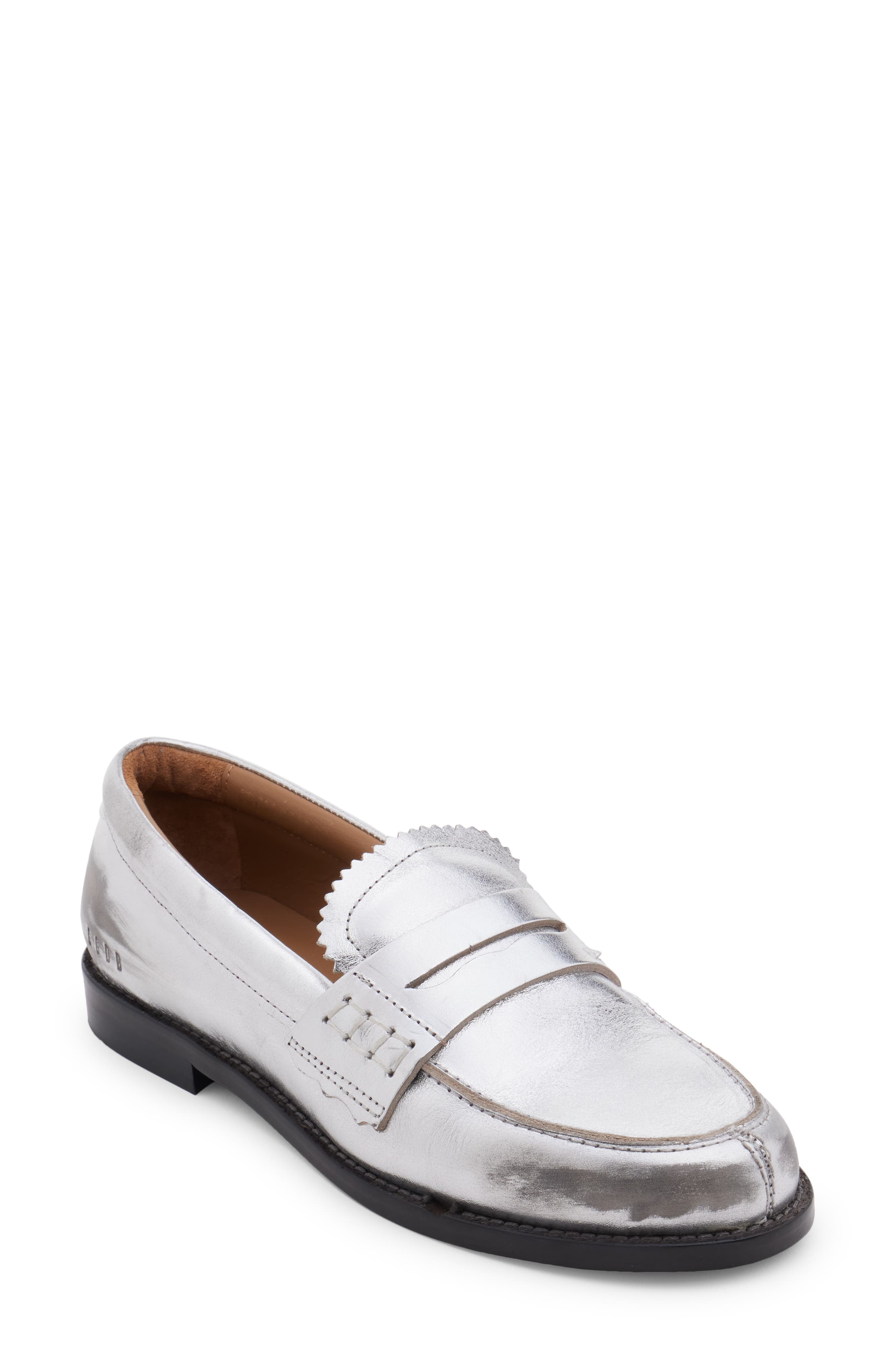 Golden Goose Jerry Penny Loafer, Main, color, Silver