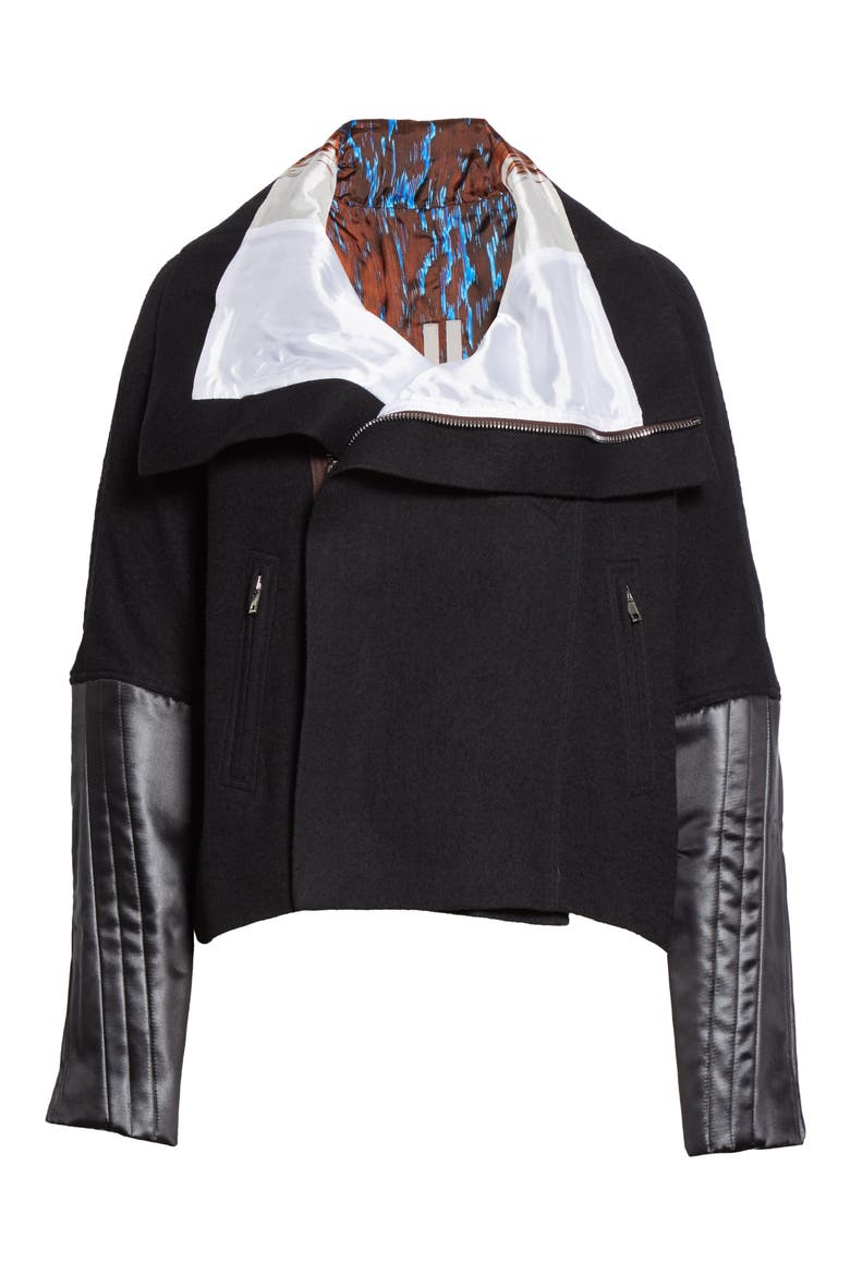 Mixed Media Jacket, Alternate, color, BLACK/ WHITE/ RUST/ NU BLU
