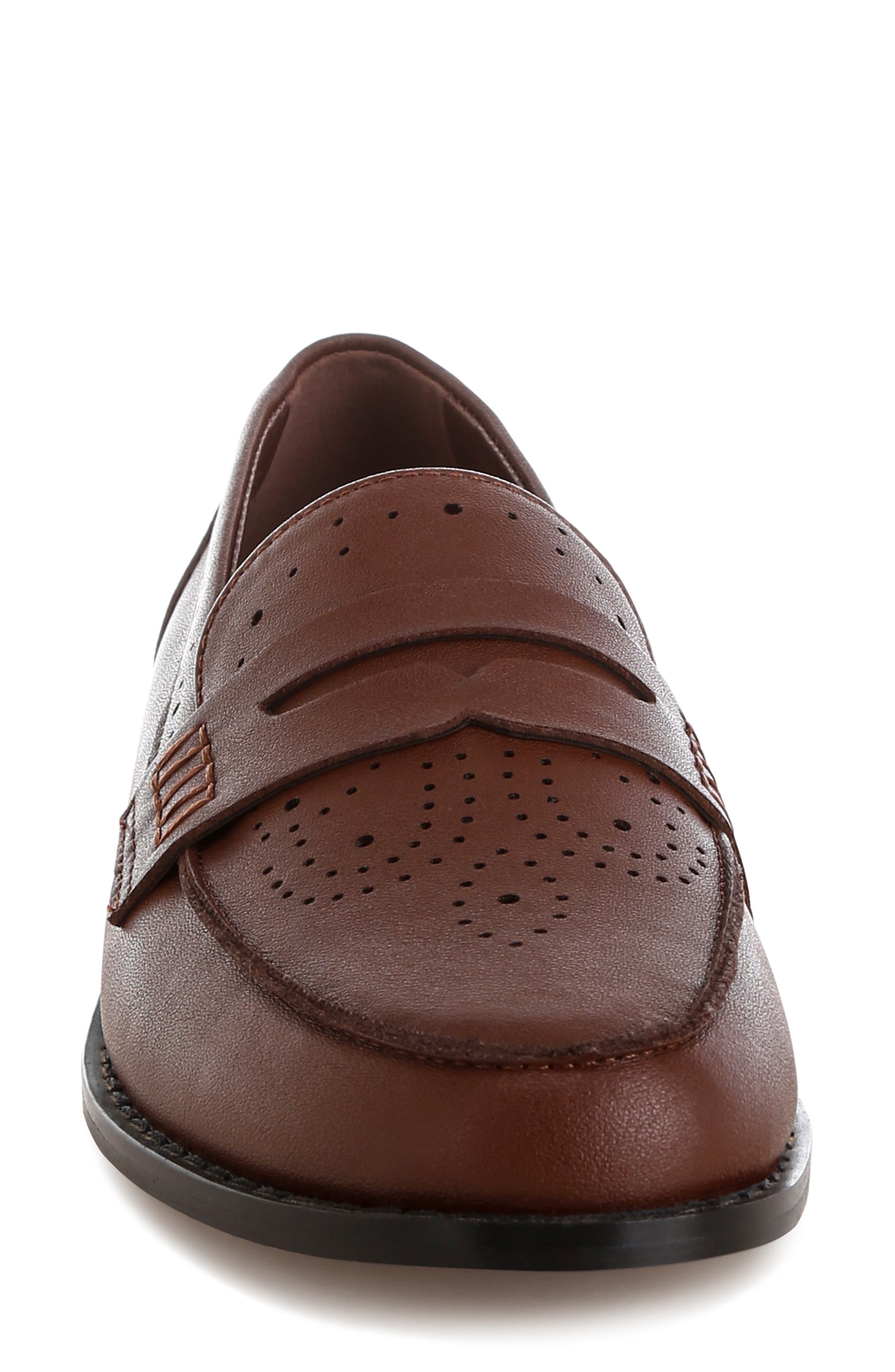 Rag & Co Clotilda Brogue Penny Loafer, Alternate, color, Brown