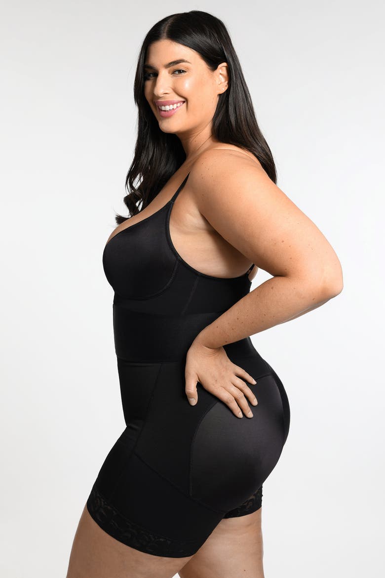 AirSlim ElasticFuse Waistband Shaping Bodysuit, Alternate, color, Black