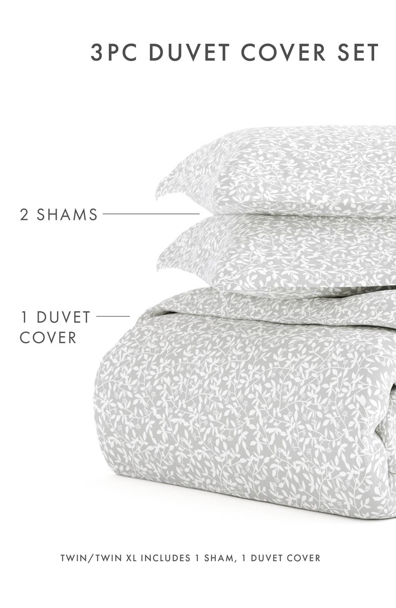 HOMESPUN IENJOY HOME Premium Ultra Soft Vintage Stripe Pattern 3-Piece Duvet Cover Set, Alternate, color, Gray