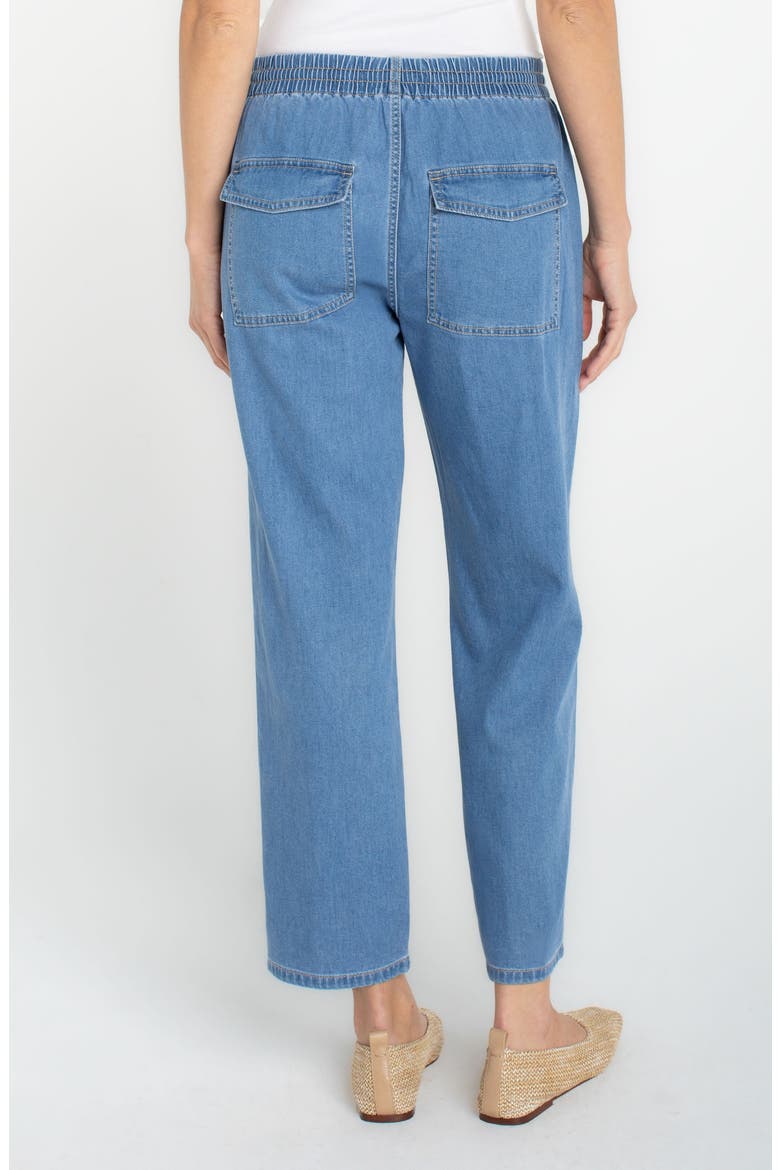 Drawstring Ankle Straight Leg Jeans, Alternate, color, DESERT SKY