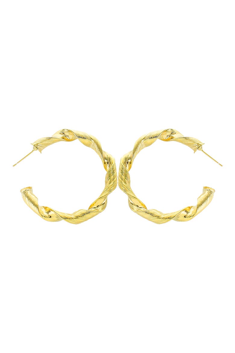 Twist Hoop Earrings, Main, color, GOLD