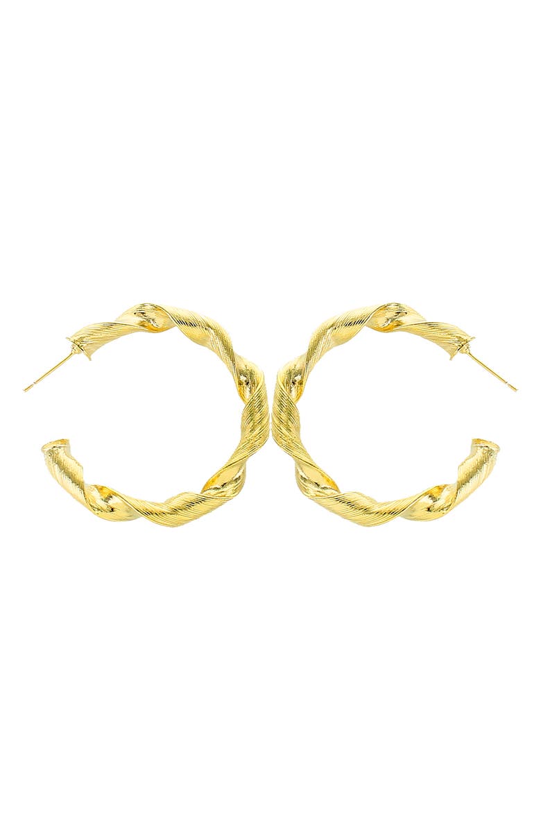 Panacea Twist Hoop Earrings, Main, color, Gold