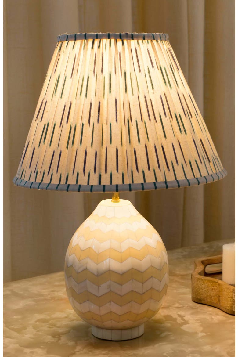 Ivory Herringbone Table Lamp, Alternate, color, Beige