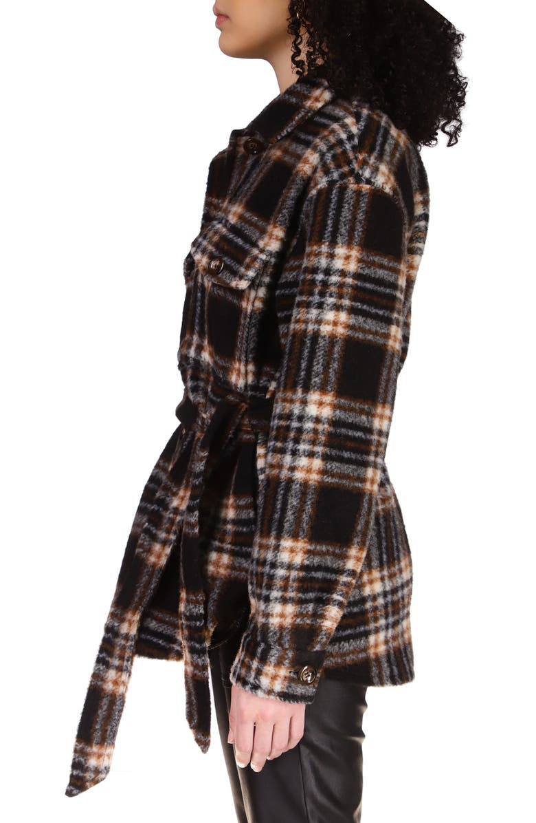 Sanctuary Shay Plaid Tie Waist Jacket, Alternate, color, 