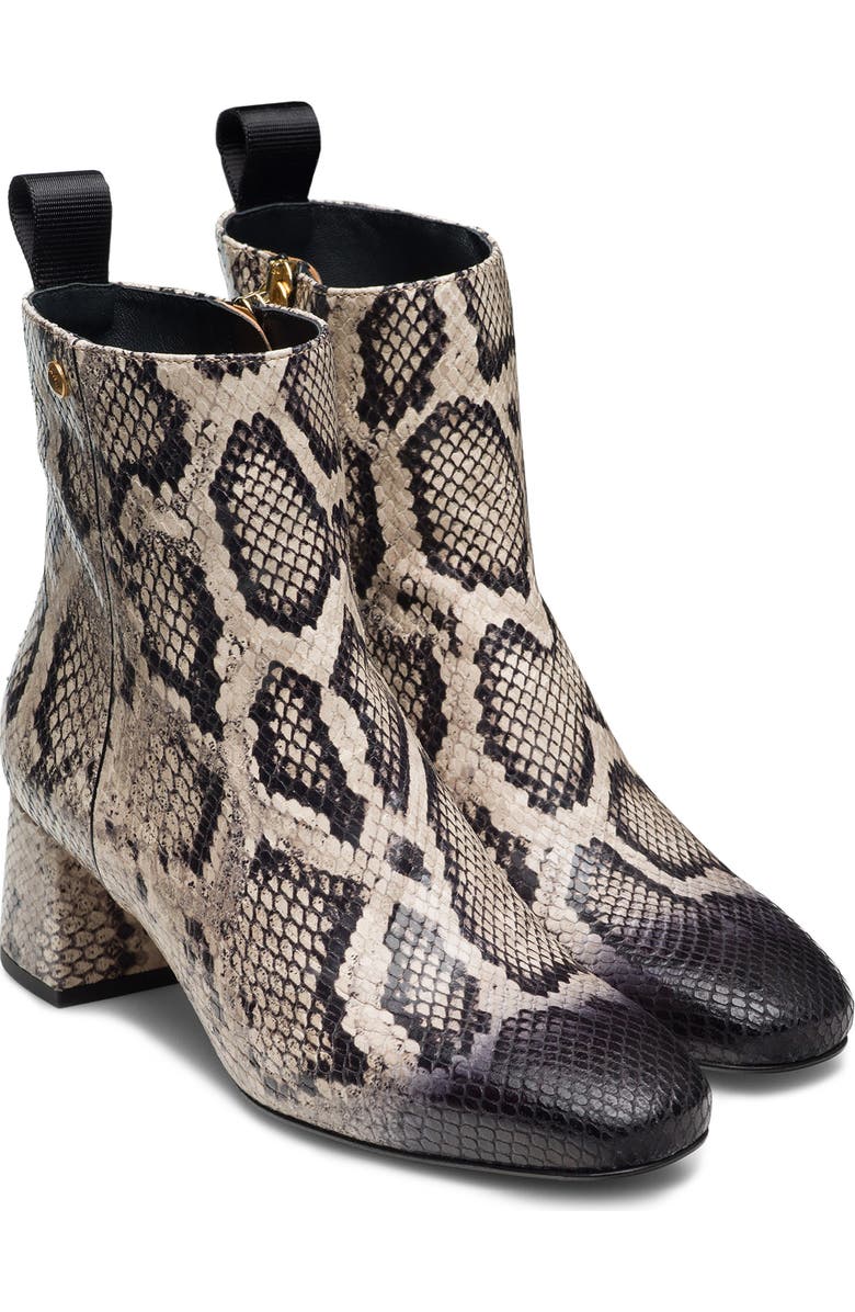 Magnanni Arlyne Snakeskin Embossed Bootie, Main, color, Beige Faux Python