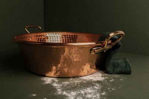 Mauviel M'passion 17.4 Qt. Hammered Jam Pan, Bronze Handle In Brown