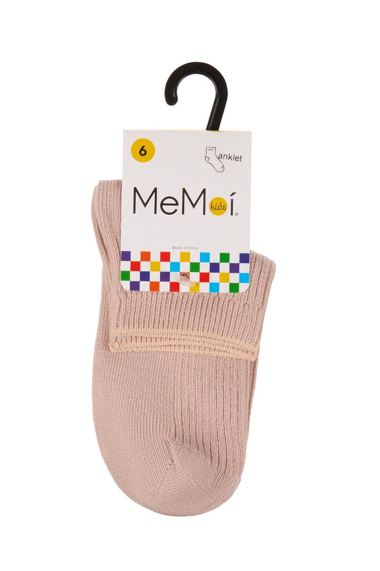 Thin Ribbed Kids Anklet Sock, Alternate, color, Blush