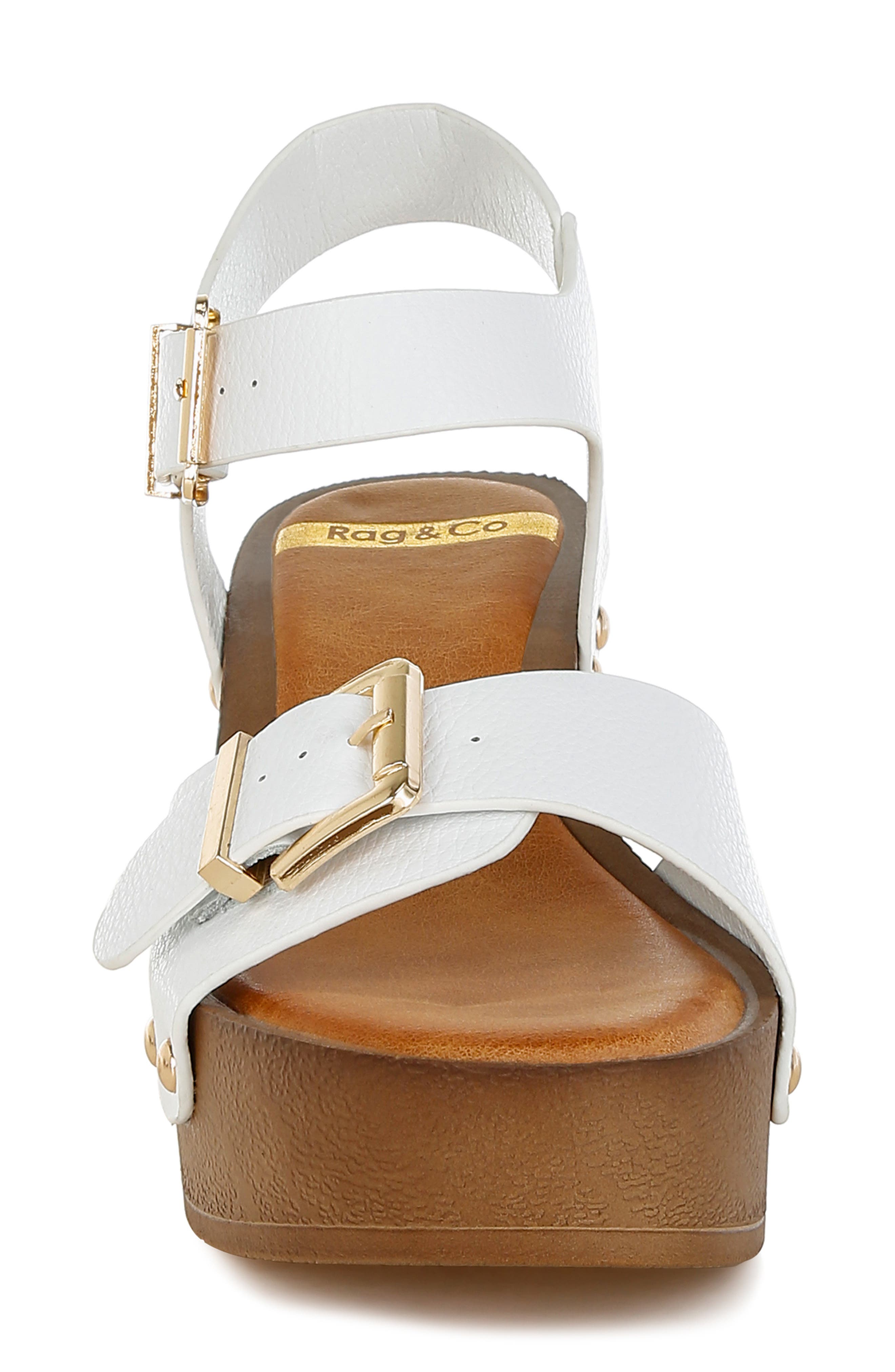 Ompasa Platform Sandal, Alternate, color, WHITE