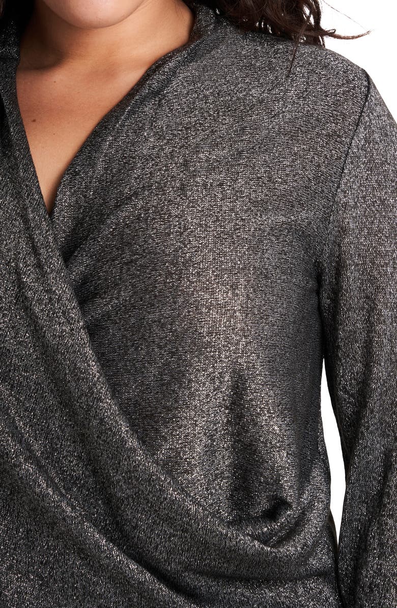 1.STATE Sparkle Knit Cross Front Top, Alternate, color, 