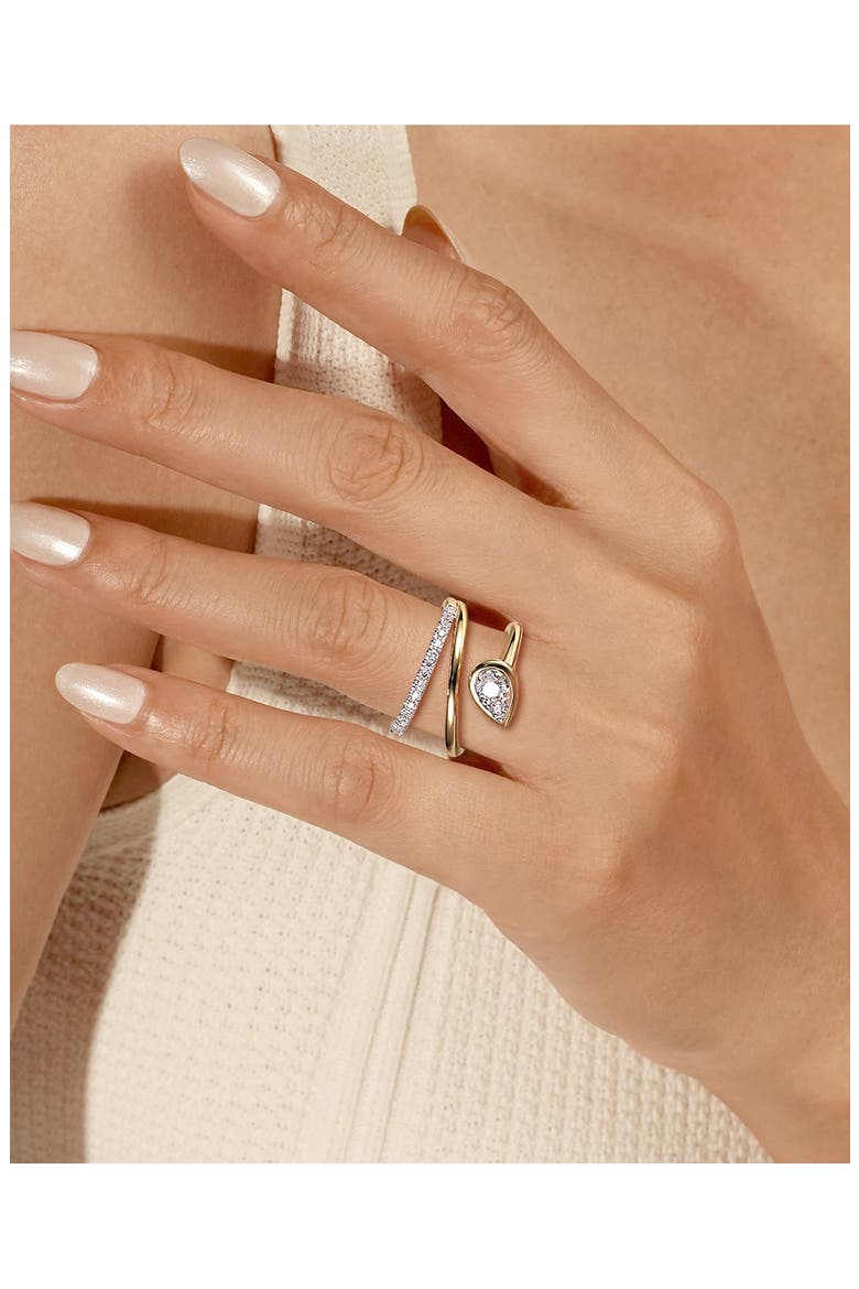 Two-Tone 14K Gold Diamond Wide Band Wrap Ring, Alternate, color, TWO TONE