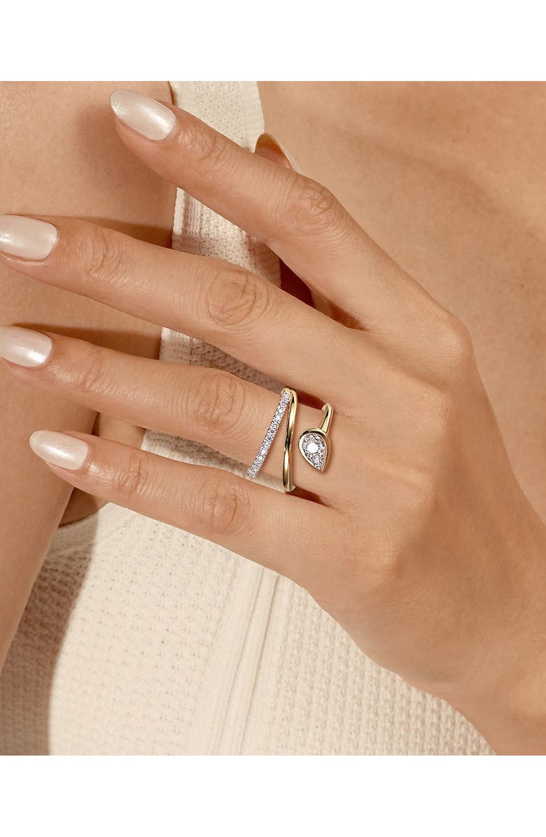 Gabriel & Co. Two-Tone 14K Gold Diamond Wide Band Wrap Ring, Alternate, color, Two Tone