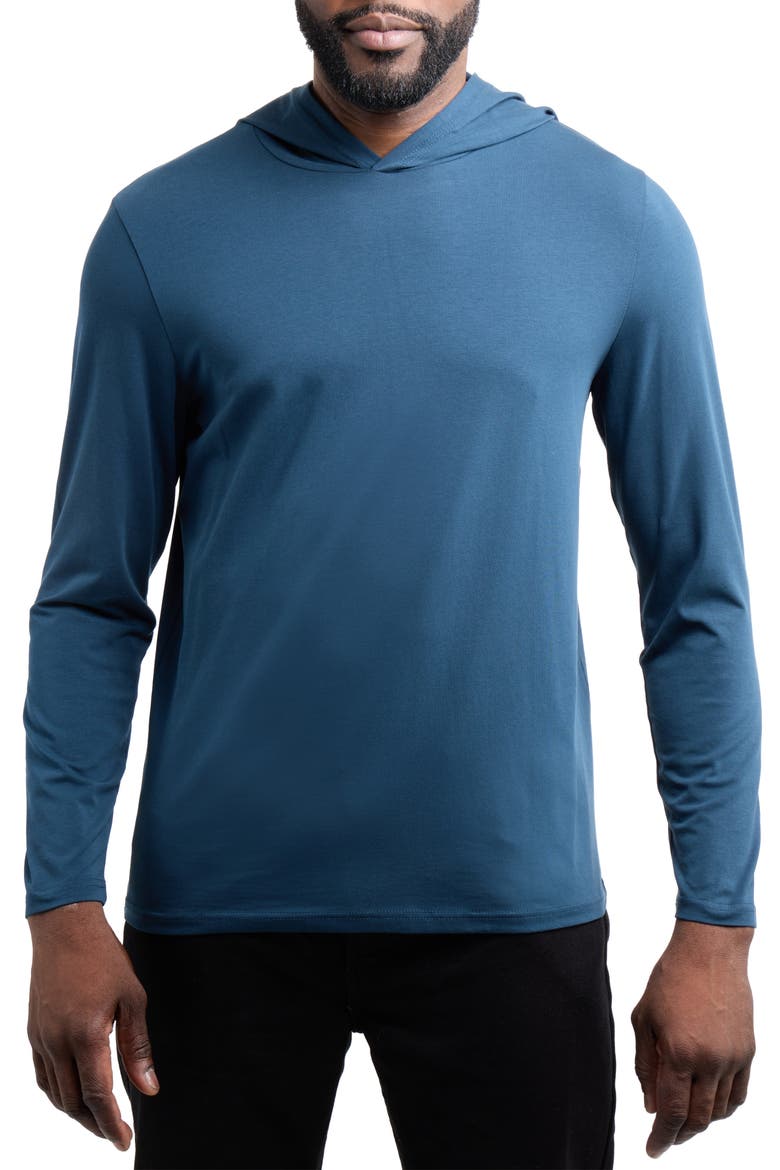 Long Sleeve Hooded T-Shirt, Main, color, DARK TEAL