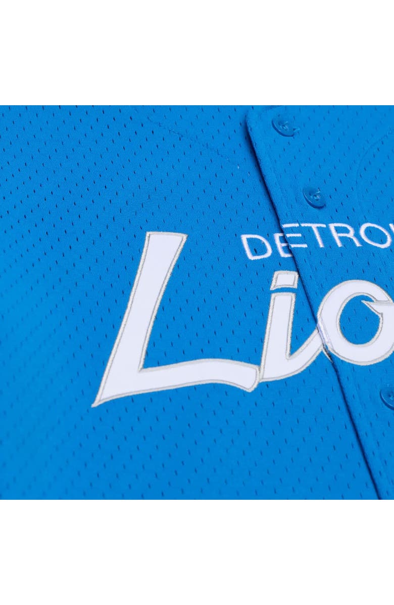 Mitchell & Ness Men's Mitchell & Ness  Blue Detroit Lions Head Coach Mesh Full-Button Fashion Jersey, Alternate, color, Blue