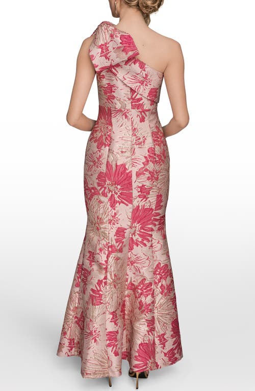 Donna Karan New York Metallic One-shoulder Jacquard Mermaid Gown In Multi