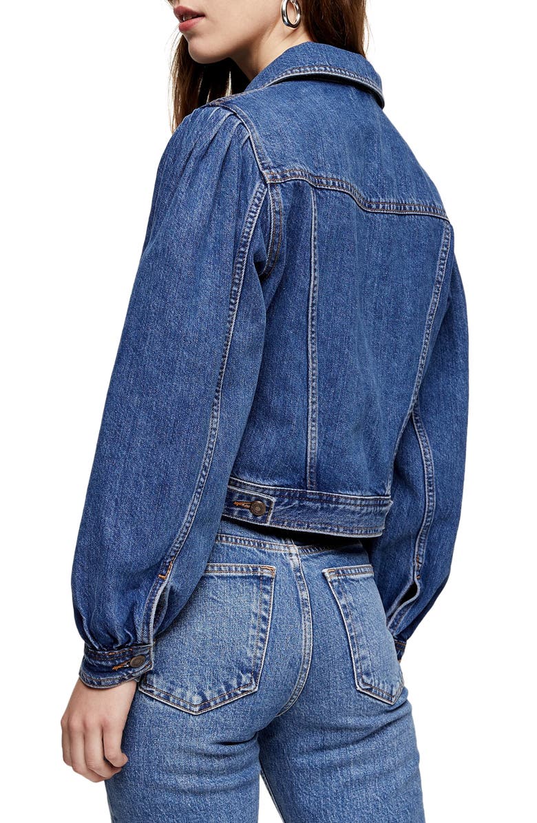 Topshop Tilda Denim Jacket, Alternate, color, 