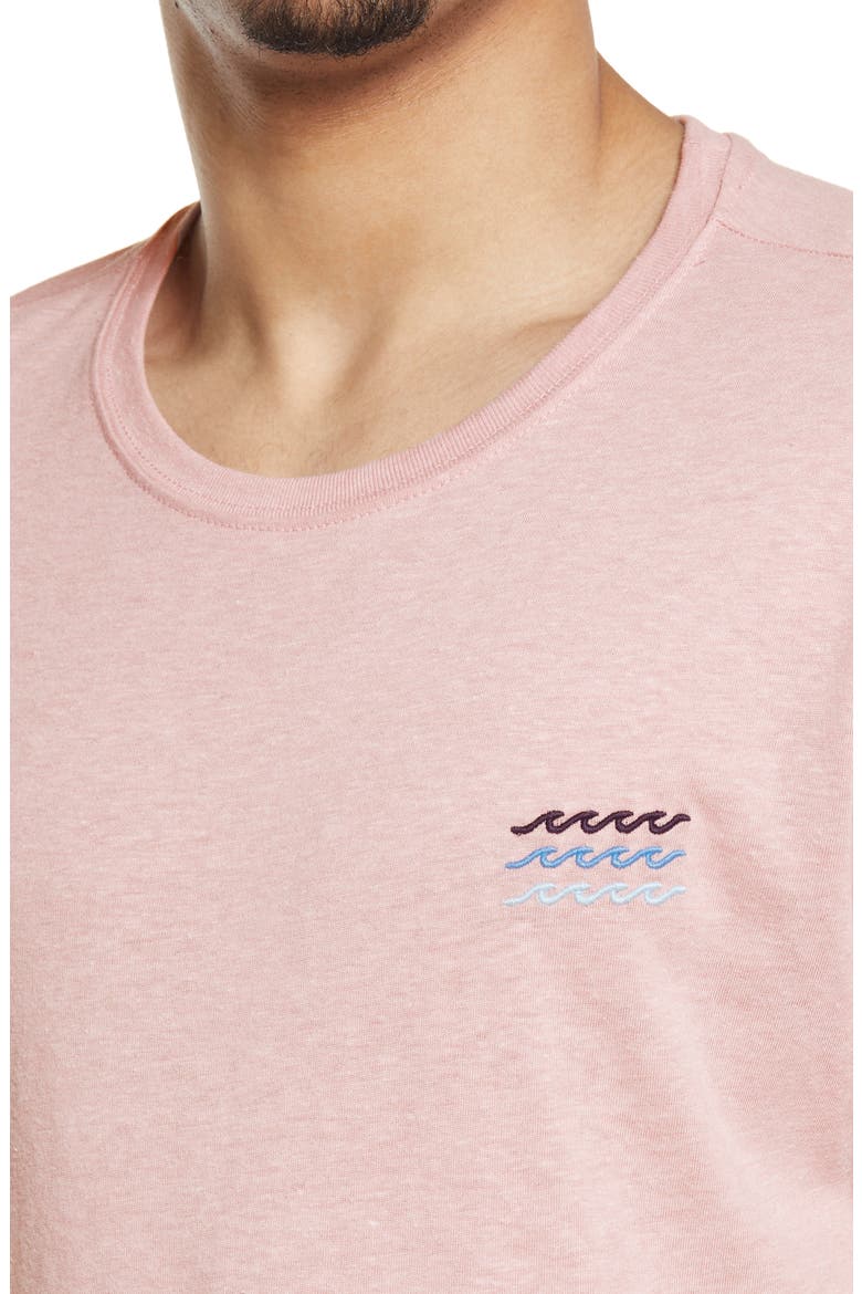Waves Embroidered Crewneck T-Shirt, Alternate, color, CASABLANCA