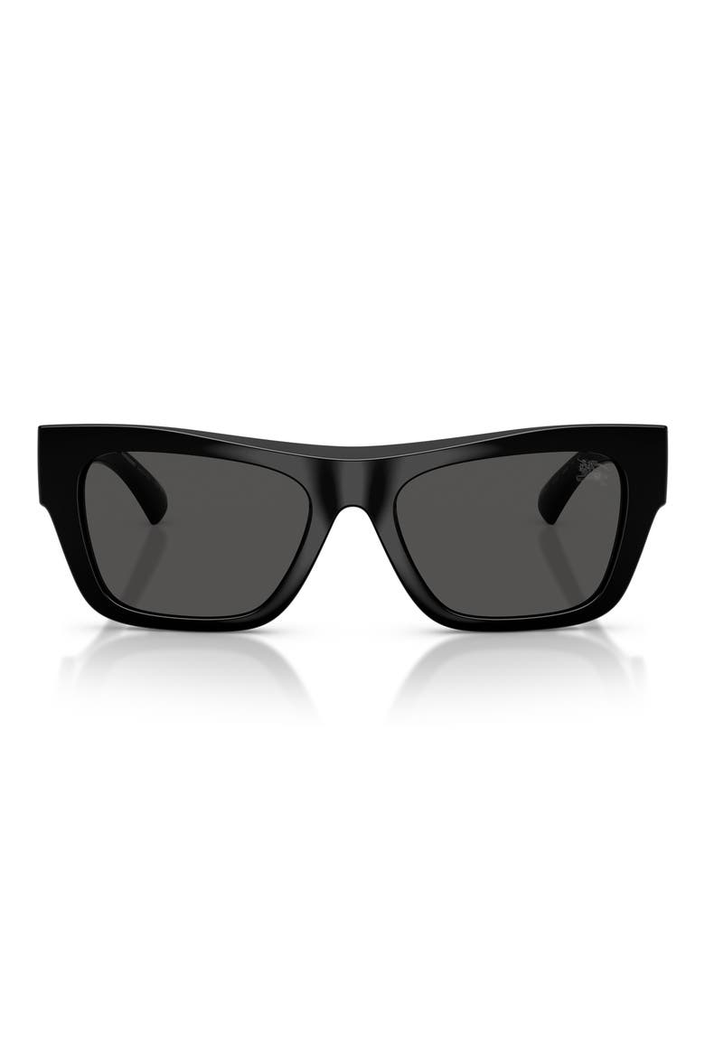 53mm Rectangle Sunglasses, Main, color, BLACK / DARK GREY
