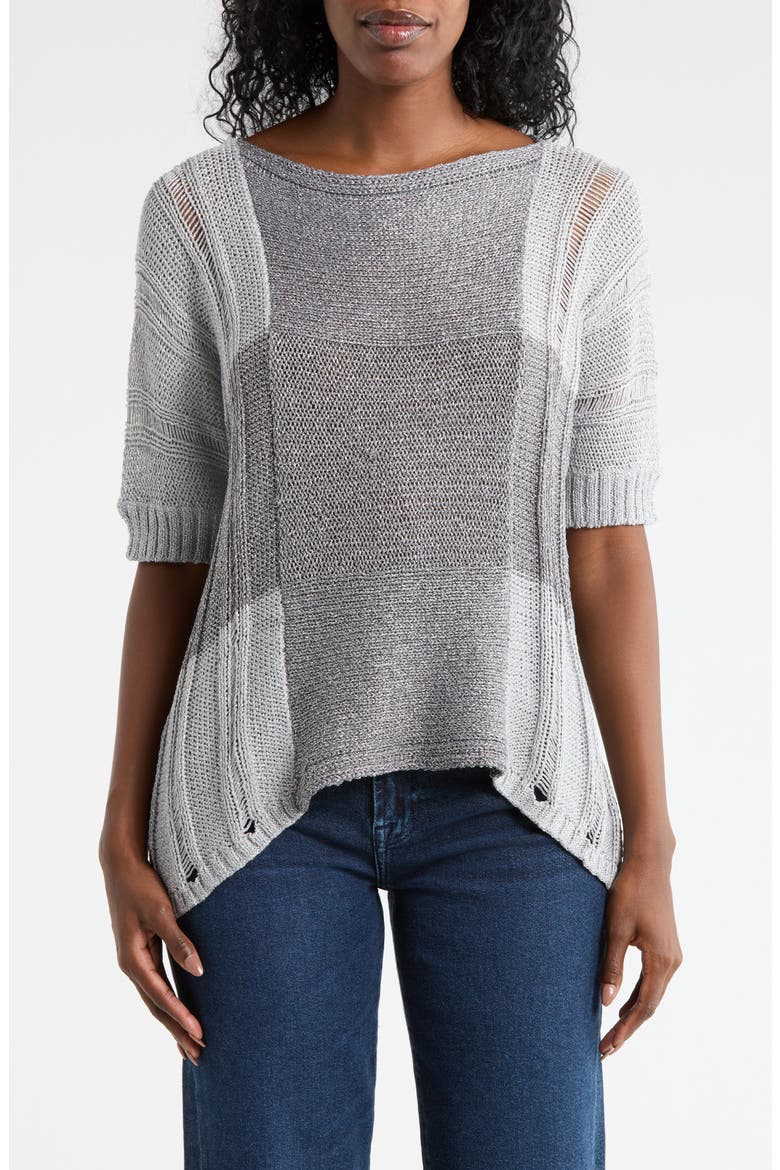 Open Knit Top, Main, color, SILVER