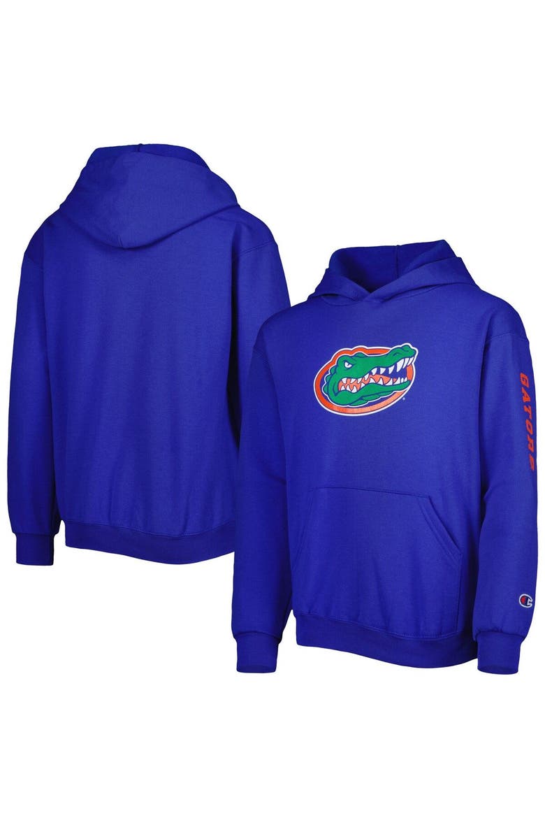Youth Champion Royal Florida Gators Two-Hit Logo Pullover Hoodie, Main, color, Royal