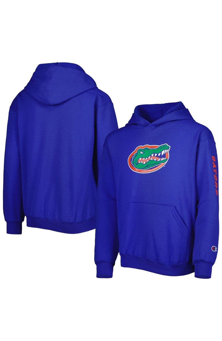 Champion Youth Champion Royal Florida Gators Two-Hit Logo Pullover Hoodie, Main, color, 