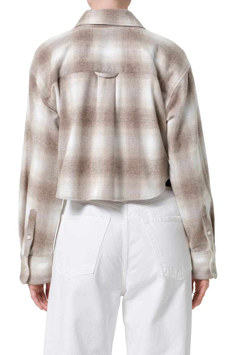 Ana Buffalo Plaid Crop Cotton Button-Up Shirt, Alternate, color, SCHIFFER PLAID