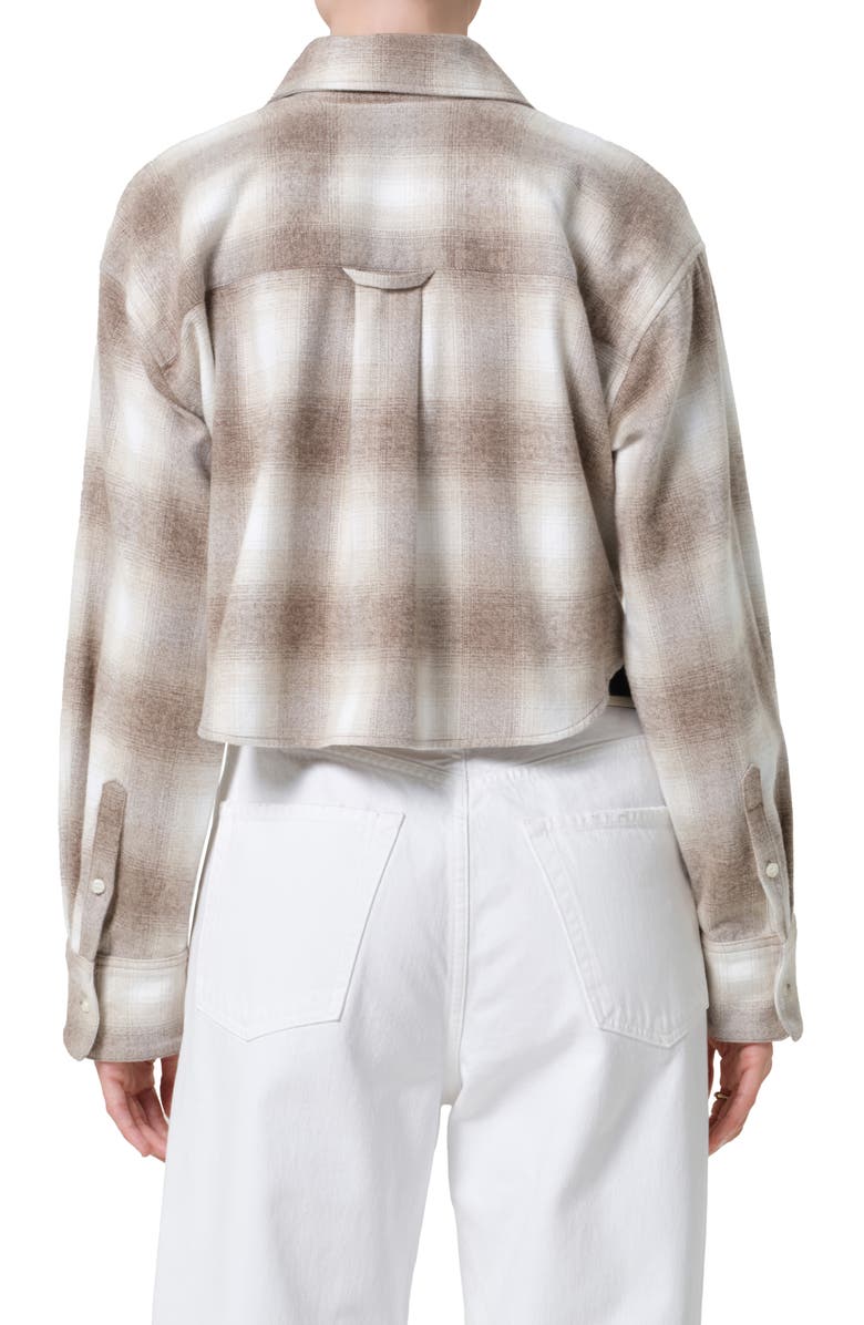 Citizens of Humanity Ana Buffalo Plaid Crop Cotton Button-Up Shirt, Alternate, color, Schiffer Plaid