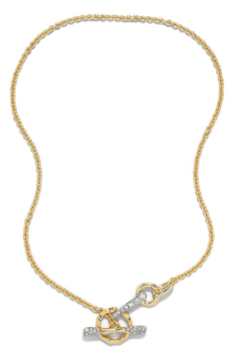 Solanales Crystal Pavé Toggle Necklace