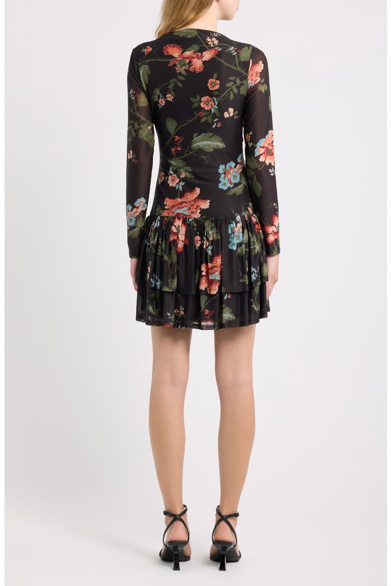 Winifred Floral Mesh Minidress, Alternate, color, CHANT DES FLEUR PRINT