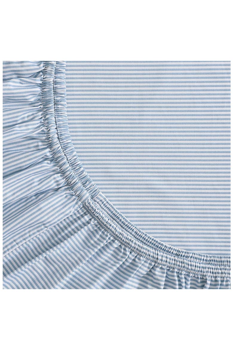 Williamstown Stripe Cotton Percale Sheet Set, Alternate, color, WHITE/ FEATHER BLUE