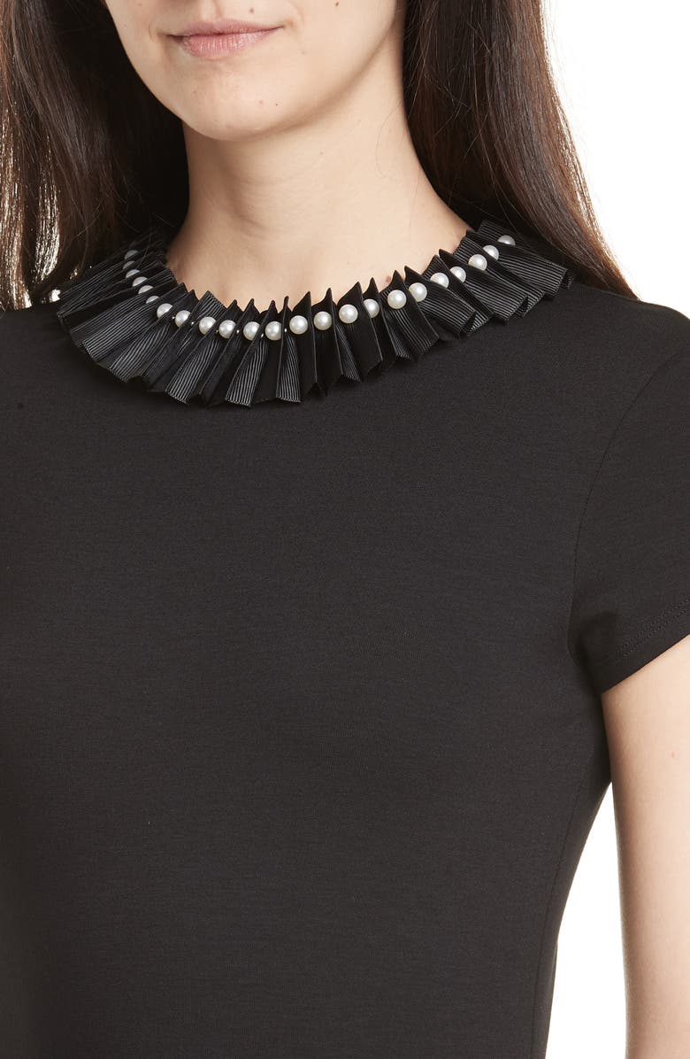 Ted Baker London Nikita Embellished Neck Fitted Top, Alternate, color,