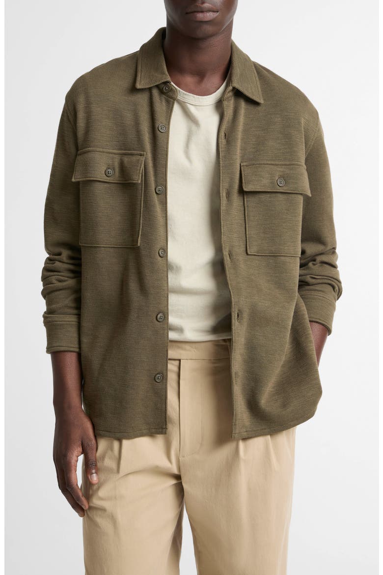 Double Slub Shirt Jacket, Main, color, MOSS