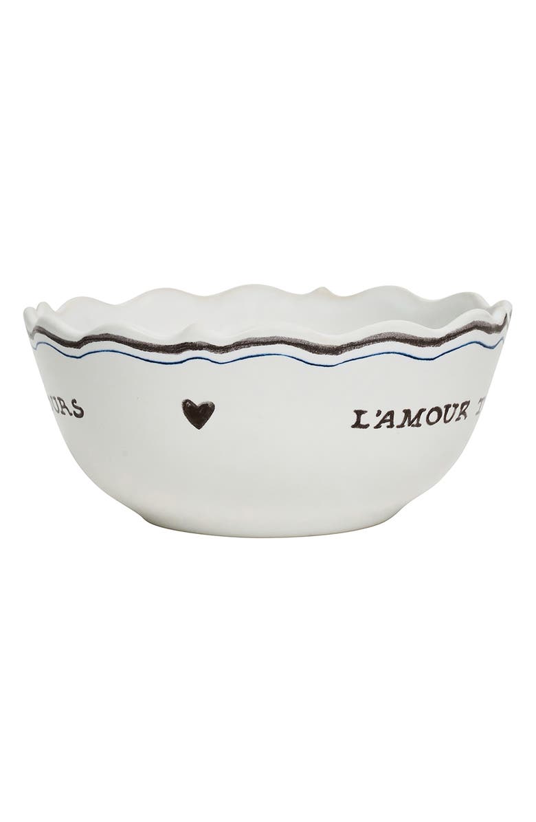 Juliska L'Amour Toujours Cereal Bowl, Alternate, color, Whitewash/Black