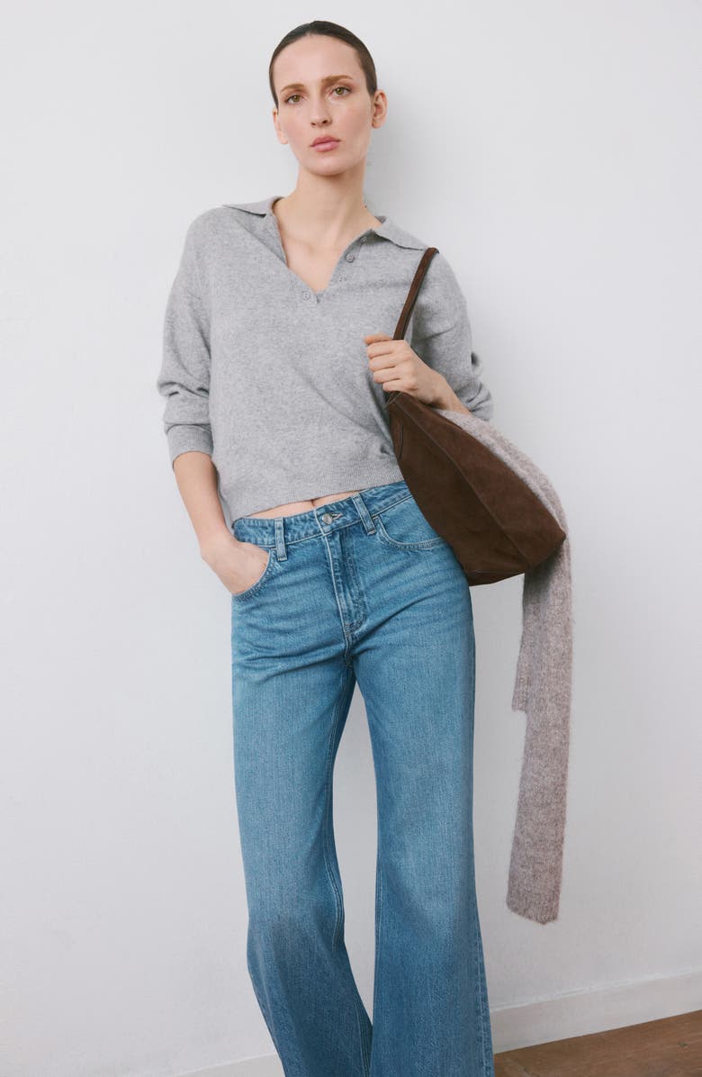 MANGO Mid Rise Flare Jeans, Alternate, color, Medium Blue