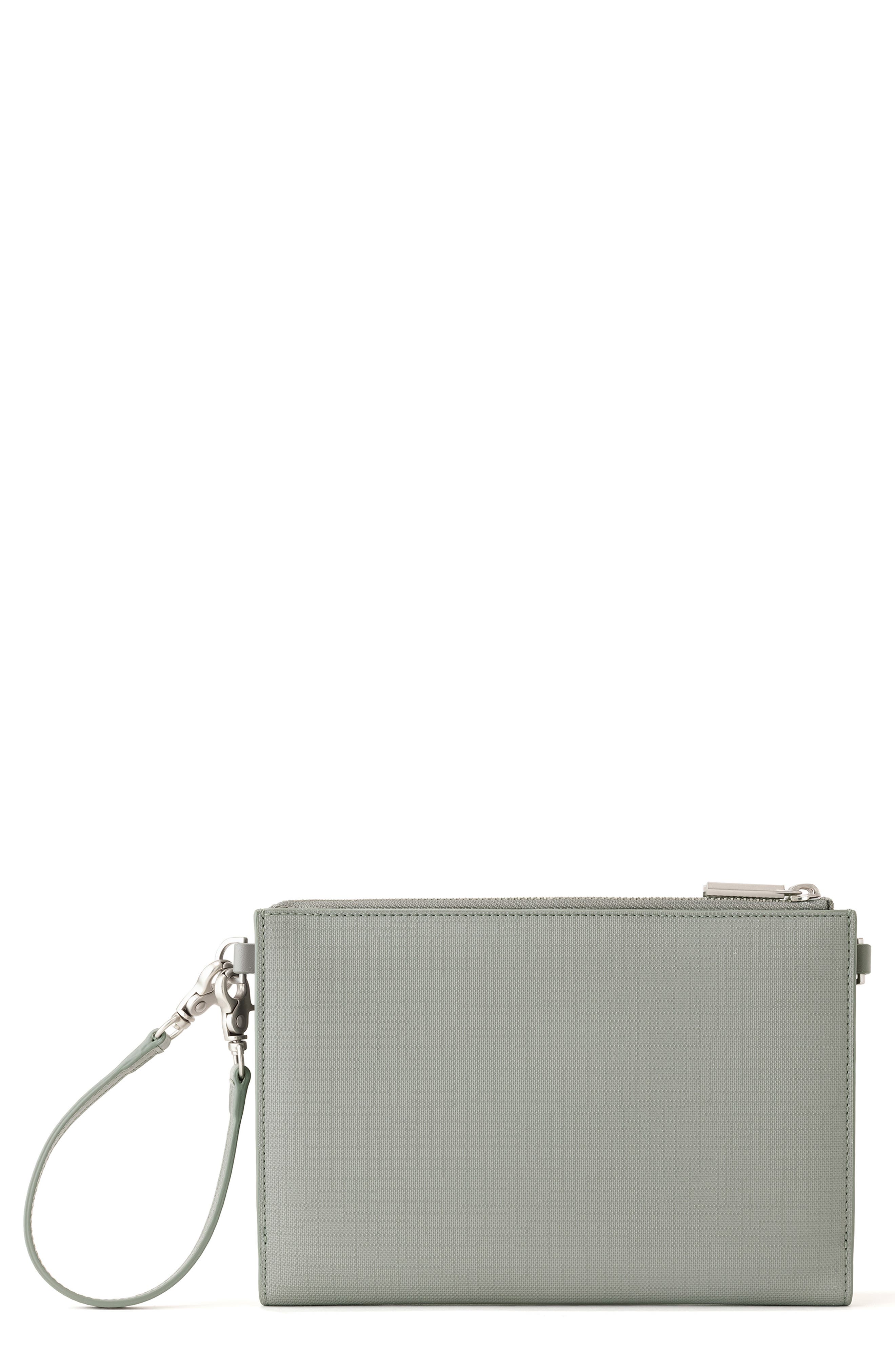 Essentials Coated Canvas Clutch/Wallet, Main, color, SAGE
