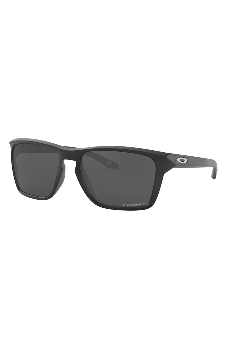 Oakley Sylas 60mm Prizm<sup>™</sup> Polarized Rectangular Sunglasses, Alternate, color, Matte Black