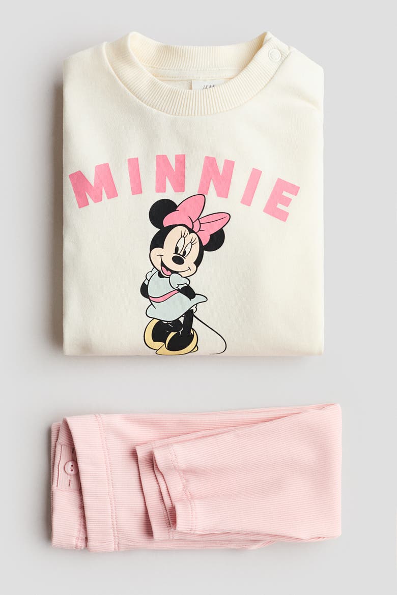 2-piece Sweatshirt And Leggings Set, Alternate, color, Cream/Minnie Mouse