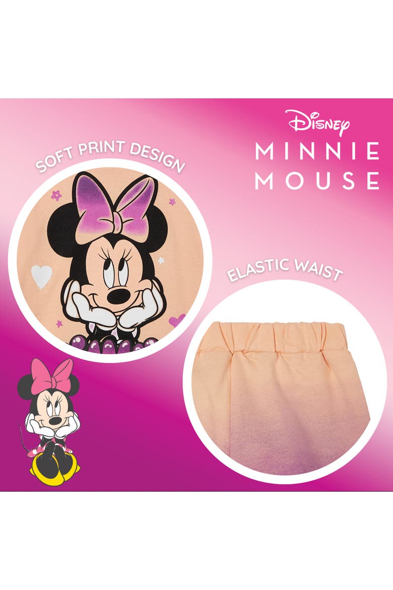 Minnie Mouse Girls' 2-Piece T-Shirt and Shorts Set, Alternate, color, Minnie Ombre Purple