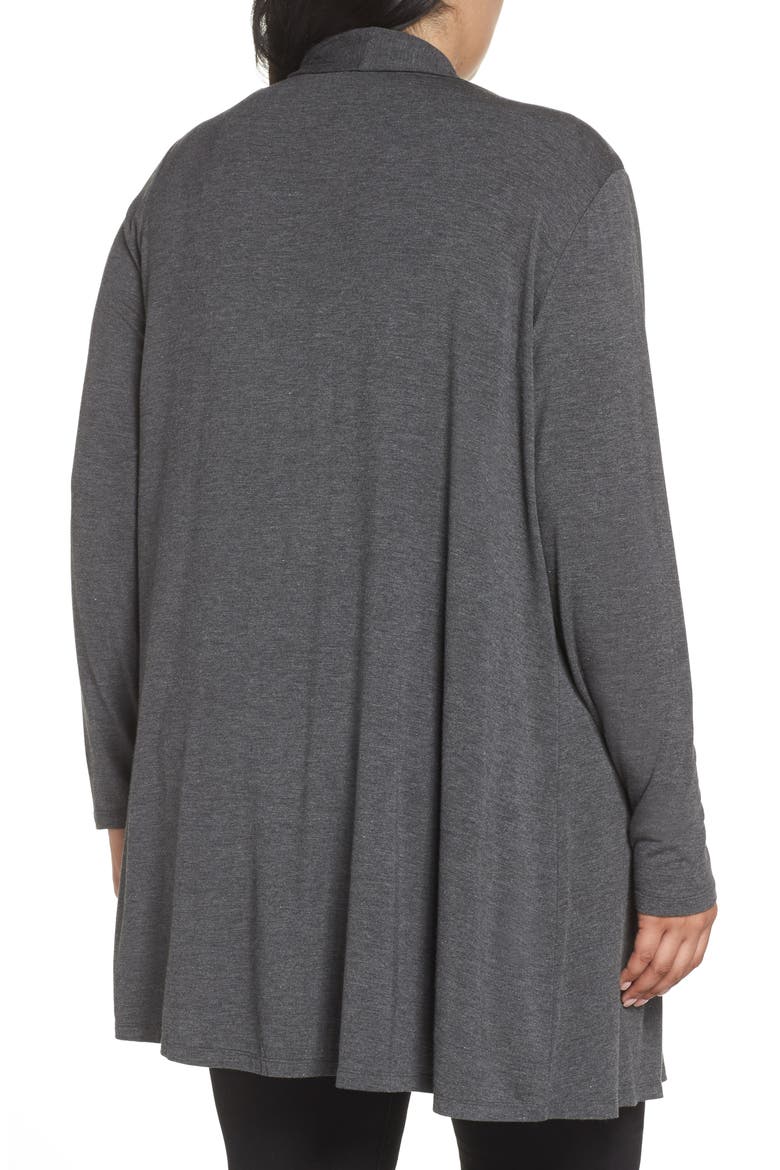 Waterfall Drape Front Cardigan, Alternate, color, CHARCOAL
