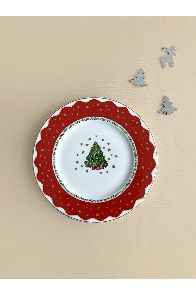 My Noel Salad / Dessert Plate, Alternate, color, White