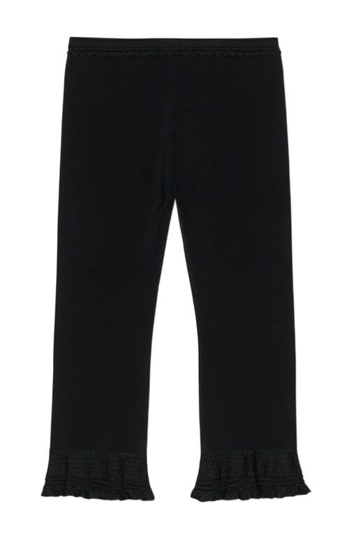 Sandro Ruffle-detailed Trousers In Black