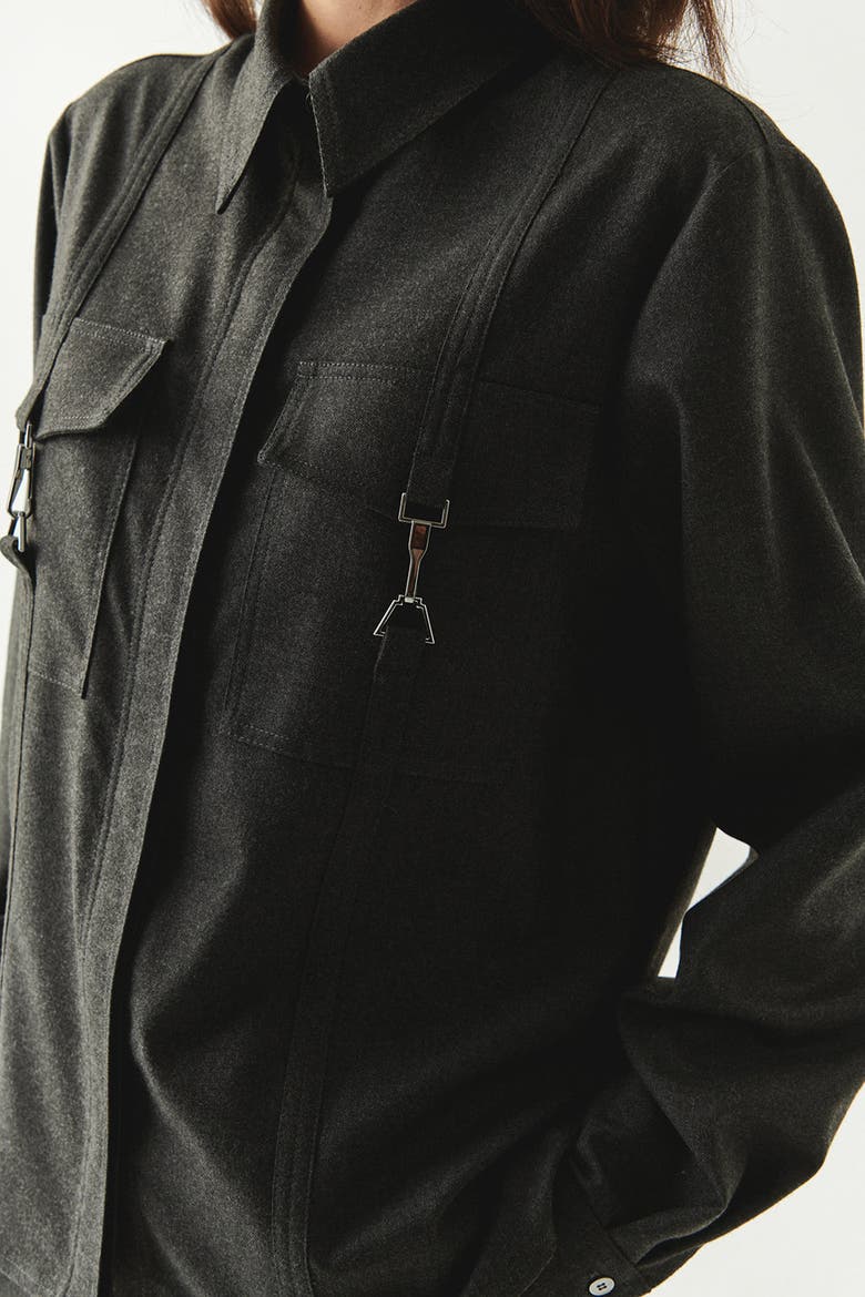 Zendaya Tailored Shirt, Alternate, color, GREY