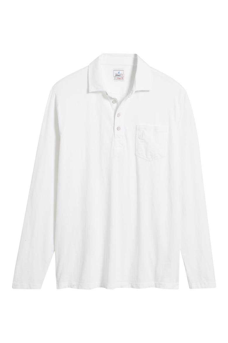 Coastal Wash Long Sleeve Pocket Polo, Alternate, color, WHITE
