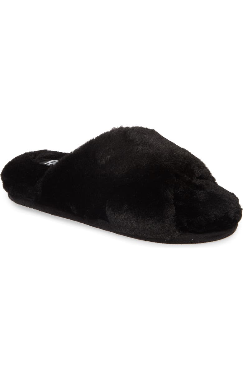 BP. Sophie Criss Cross Plush Bedroom Slipper, Main, color,