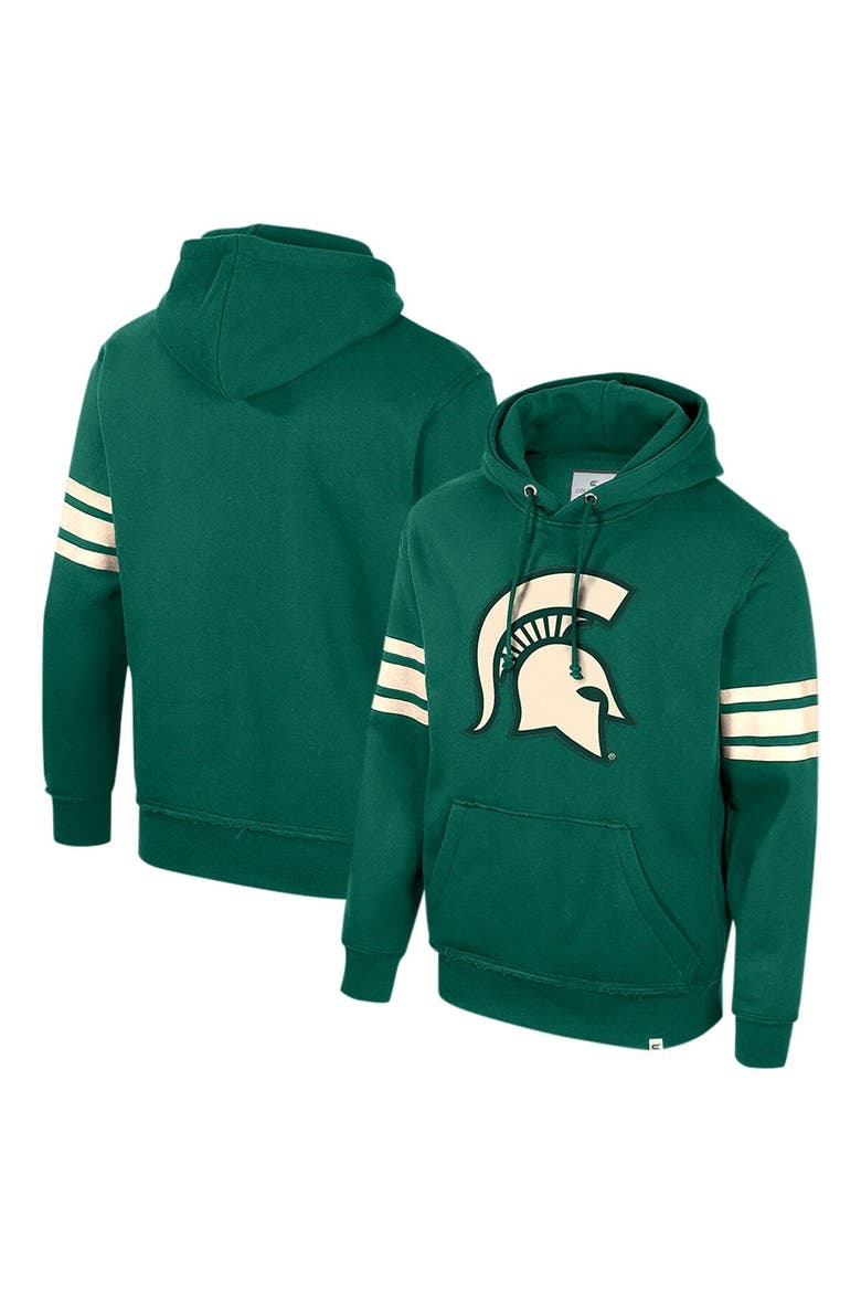 Men's Colosseum Green Michigan State Spartans Saluting Pullover Hoodie, Main, color, Green